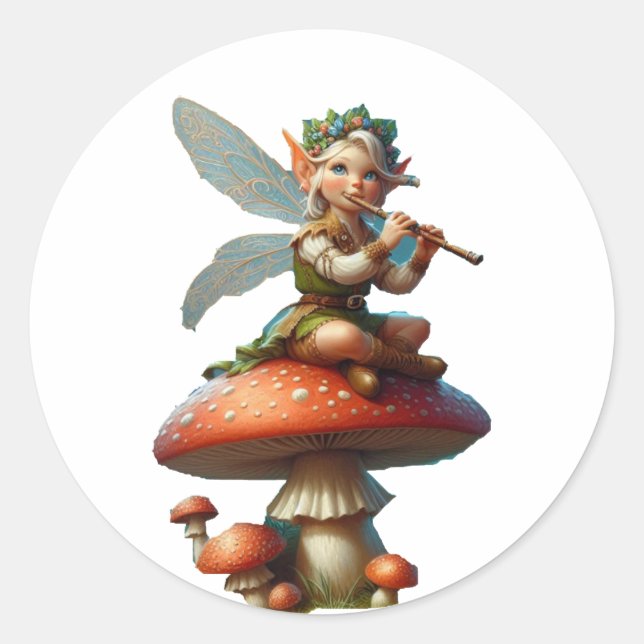 Pixie  classic round sticker (Front)