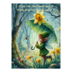 Pixie in the rain poster