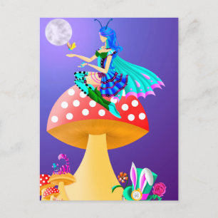 Pixie on Mushroom Postcard