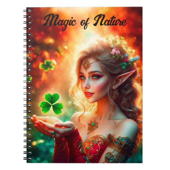 Pixie St Patrick's Day girl colourful summer art Notebook (Front)