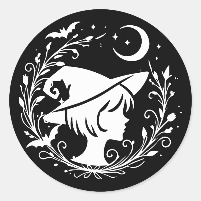 Pixie Witch Wiccan Magic Witches Halloween Classic Round Sticker (Front)
