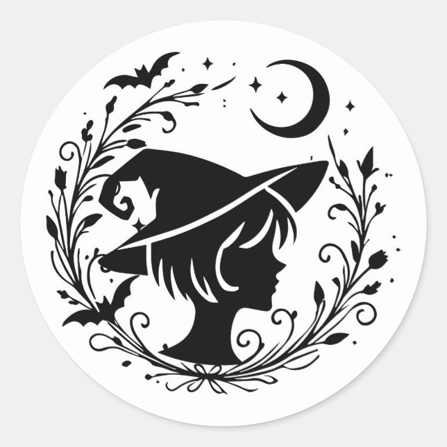 Pixie Witch Wiccan Magic Witches Halloween Classic Round Sticker (Front)