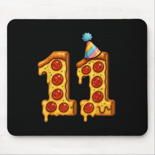 Pizza 11th Birthday 11 Years Old Party Hat Bday Bo Mouse Pad