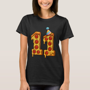 Pizza 11th Birthday 11 Years Old Party Hat Bday Bo T-Shirt