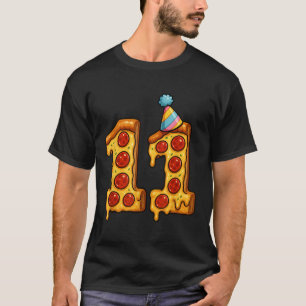 Pizza 11th Birthday 11 Years Old Party Hat Bday Bo T-Shirt