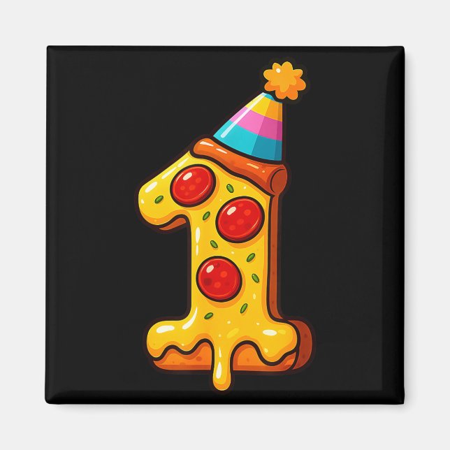 Pizza 1st Birthday 1year Old Party Hat Bday Boys G Magnet (Front)