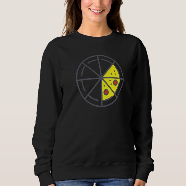 Pizza 3 Slices Cheese Pepperoni Funny Geometric Fo Sweatshirt (Front)