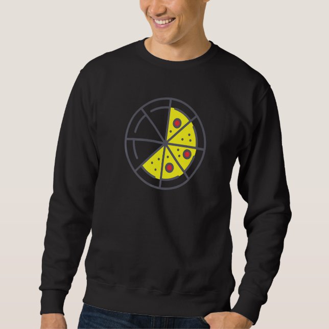 Pizza 5 Slices Cheese Pepperoni Funny Geometric Fo Sweatshirt (Front)