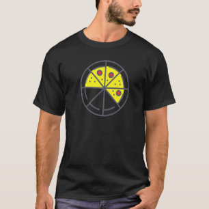 Pizza 5 Slices Cheese Pepperoni Funny Geometric Fo T-Shirt