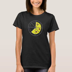 Pizza 5 Slices Cheese Pepperoni Funny Geometric Fo T-Shirt