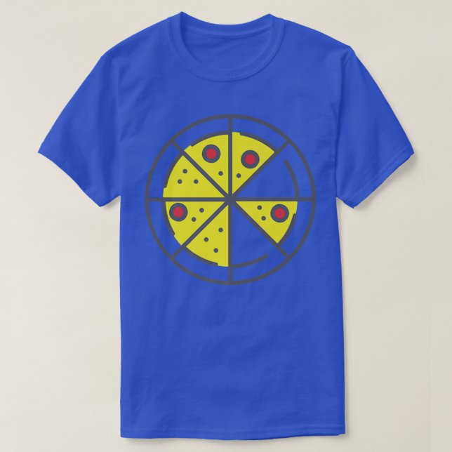 Pizza 6 Slices Cheese Pepperoni Funny Geometric Fo T-Shirt (Design Front)