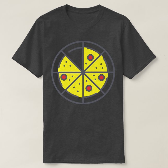 Pizza 7 Slices Cheese Pepperoni Funny Geometric Fo T-Shirt (Design Front)