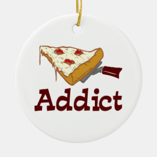 Pizza Addict Ceramic Tree Decoration