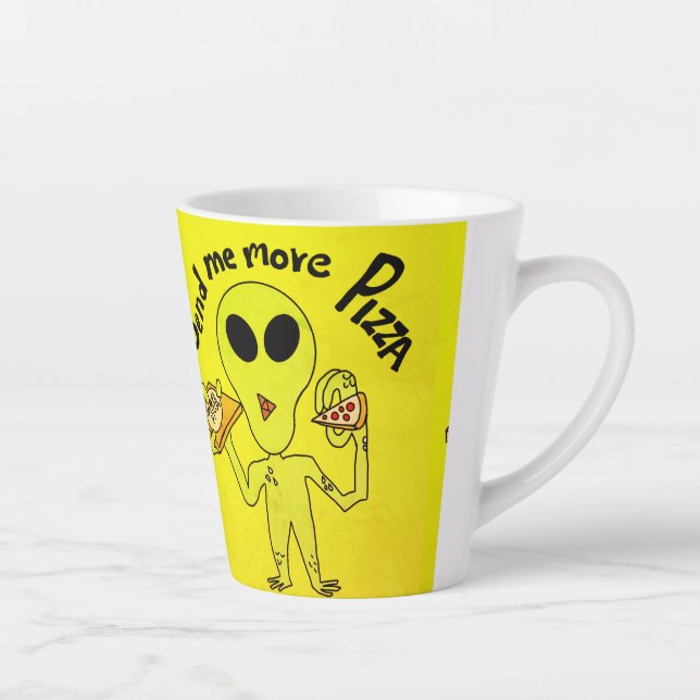pizza alien latte mug (Right)