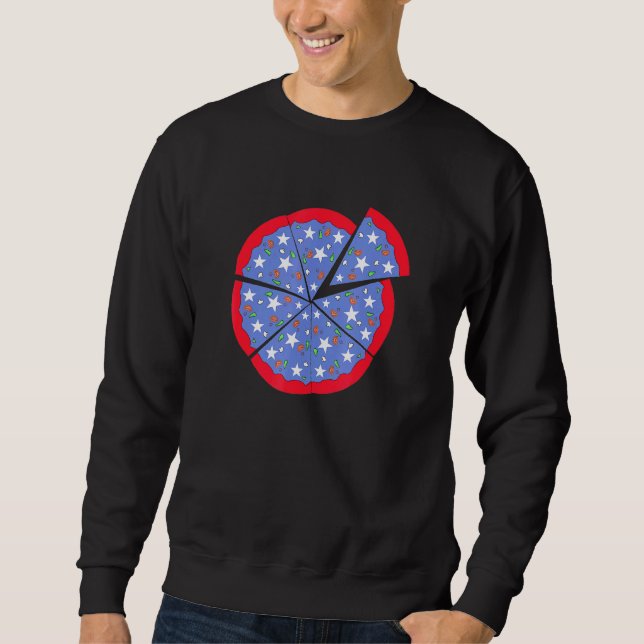 Pizza American Flag 4th Of July Food Boys Girls Ki Sweatshirt (Front)