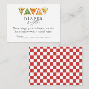 Pizza and Brews Co Ed Baby Shower Diaper Raffle Enclosure Card
