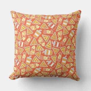 Pizza And Drinks Pattern Cushion