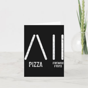 Pizza and french fries ski style - funny skiing card