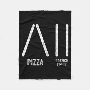 Pizza and french fries ski style - funny skiing fleece blanket