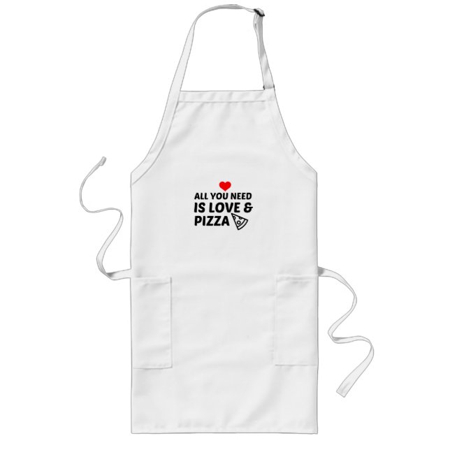 PIZZA AND LOVE LONG APRON (Front)