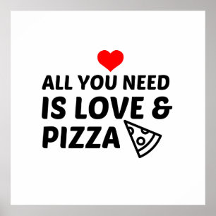 PIZZA AND LOVE POSTER