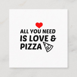 PIZZA AND LOVE SQUARE BUSINESS CARD