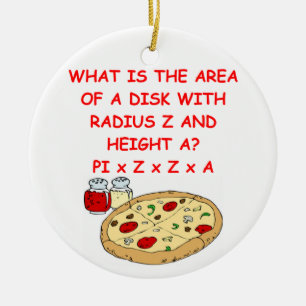 PIZZA and math Ceramic Tree Decoration