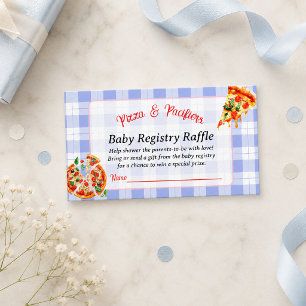 Pizza and Pacifiers Blue Boy Baby Shower Registry Enclosure Card