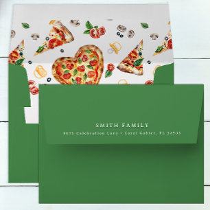 Pizza and Pacifiers Pizza Party Baby Shower Envelope