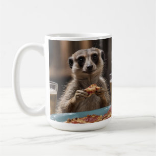 "Pizza and Pints: A Meerkat’s Perfect Snack Break" Coffee Mug