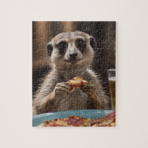 "Pizza and Pints: A Meerkat’s Perfect Snack Break" Jigsaw Puzzle