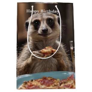 "Pizza and Pints: A Meerkat’s Perfect Snack Break" Medium Gift Bag