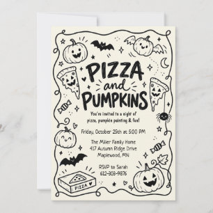 Pizza and Pumpkins Halloween Party Invitation