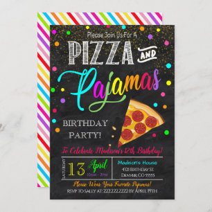 Pizza and Pyjamas Party Invitation