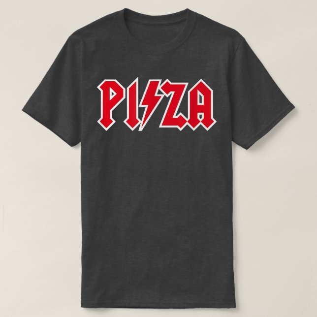 Pizza and Rock Music, Pizzeria, Hard Rock, Rock n  T-Shirt (Design Front)