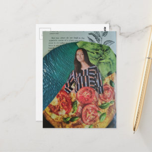 Pizza and Summer Fun Collage Postcard