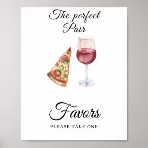 pizza and wine bridal shower Favours  Poster
