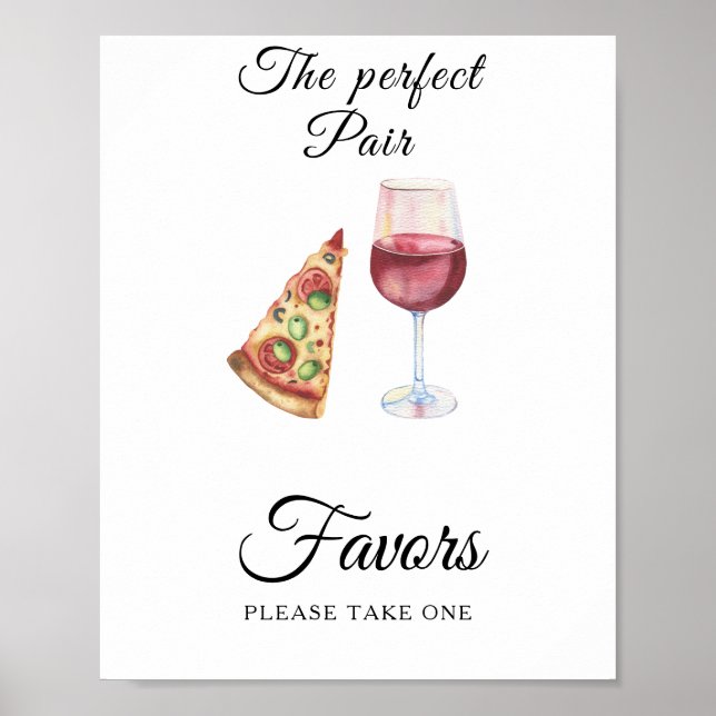 pizza and wine bridal shower Favours  Poster (Front)