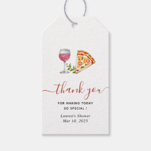 Pizza and Wine Bridal shower Thank you Gift Tags