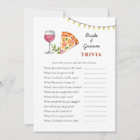 Pizza and Wine Bridal Shower Trivia games