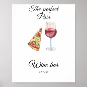 Pizza and Wine Bridal shower - Wine bar Poster