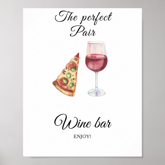 Pizza and Wine Bridal shower - Wine bar Poster (Front)