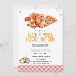 Pizza and Wings Before The Rings Invitation