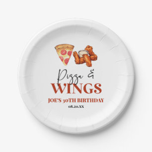 Pizza and Wings Birthday Party Paper Plate