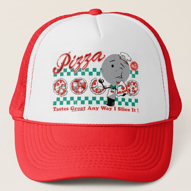 Pizza Any Way I Slice It Retro Hat (Front)