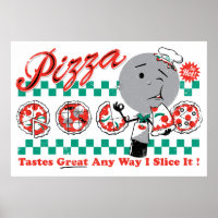 Pizza Any Way I Slice It Retro Print