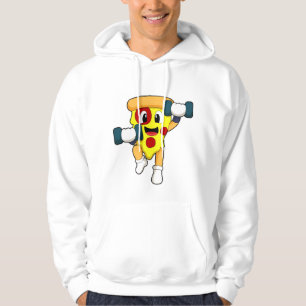 Pizza at Fitness with Dumbbells Hoodie