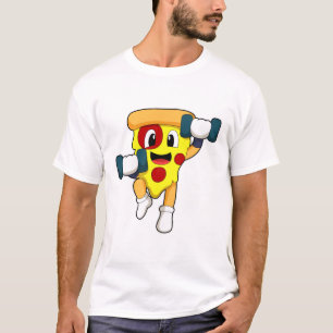 Pizza at Fitness with Dumbbells T-Shirt