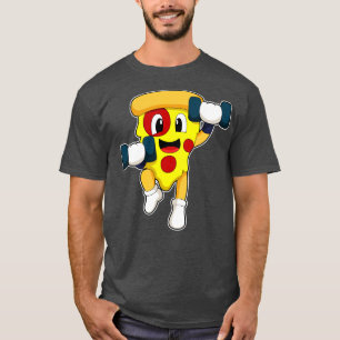 Pizza at Fitness with Dumbbells T-Shirt