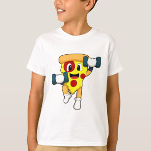 Pizza at Fitness with Dumbbells T-Shirt